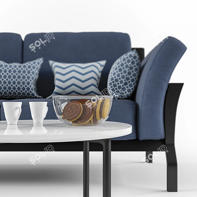 Title: Modern Style Sofa with Coffee Set 3D model image 2