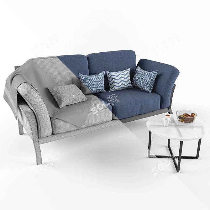 Title: Modern Style Sofa with Coffee Set 3D model image 3