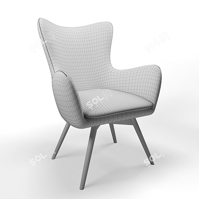 Elegant Armchair for Cozy Reading 3D model image 3