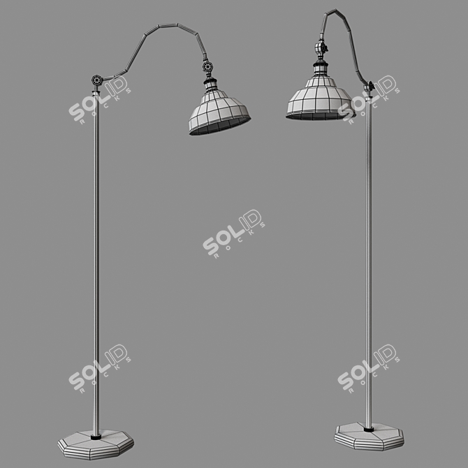 Vintage Charm: PRESTON Task Floor Lamp 3D model image 2