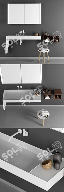 Quattro.Zero Washbasin: Sleek Design, Premium Materials 3D model image 2