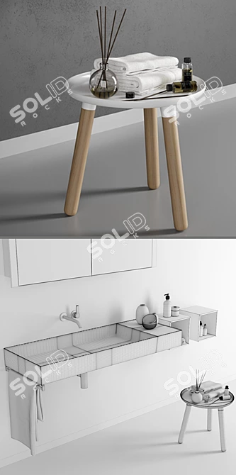 Quattro.Zero Washbasin: Sleek Design, Premium Materials 3D model image 3