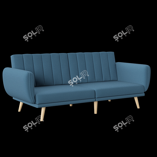 Elegant Brittany Linen Sofa 3D model image 1