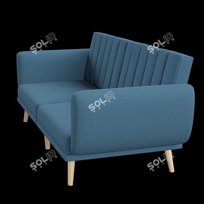 Elegant Brittany Linen Sofa 3D model image 2