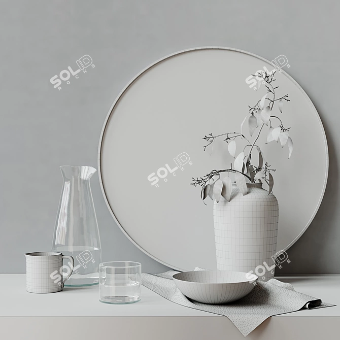 Elegant Decor Set: High and Low Poly 3D model image 3