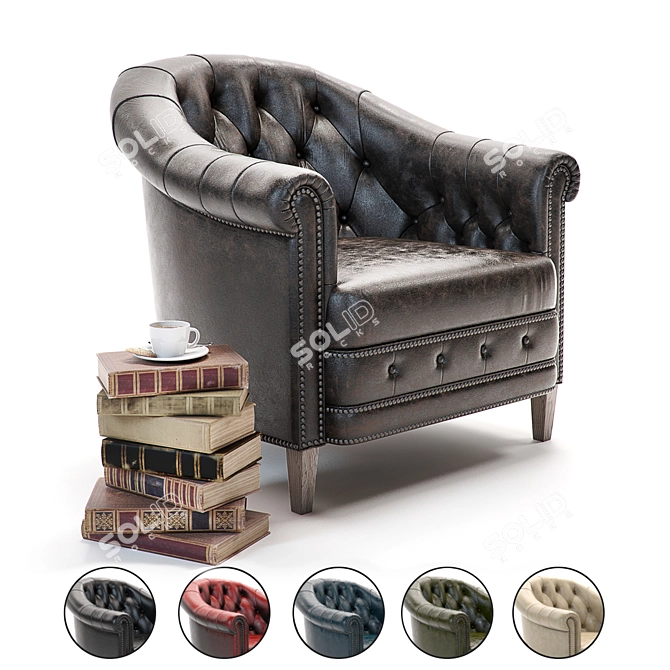 Chambery Leather Armchair: Elegant & Detailed 3D model image 1