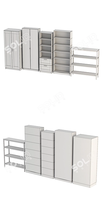 Stylish IKEA Cabinets & Shelves 3D model image 3