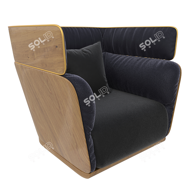 Contemporary Style Armchair 3D model image 1