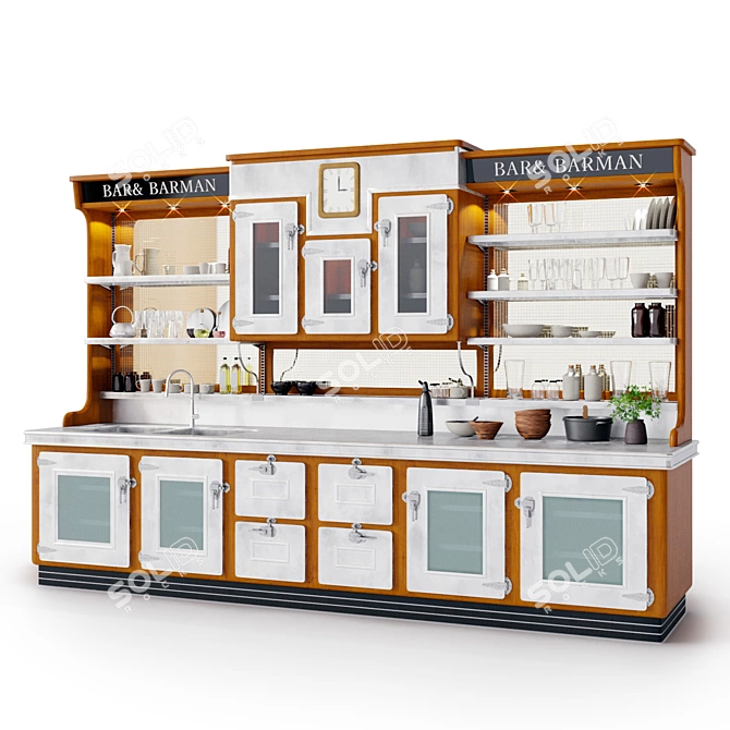 Marchi Cucine Bar & Barman: Stylish Kitchen Set 3D model image 1