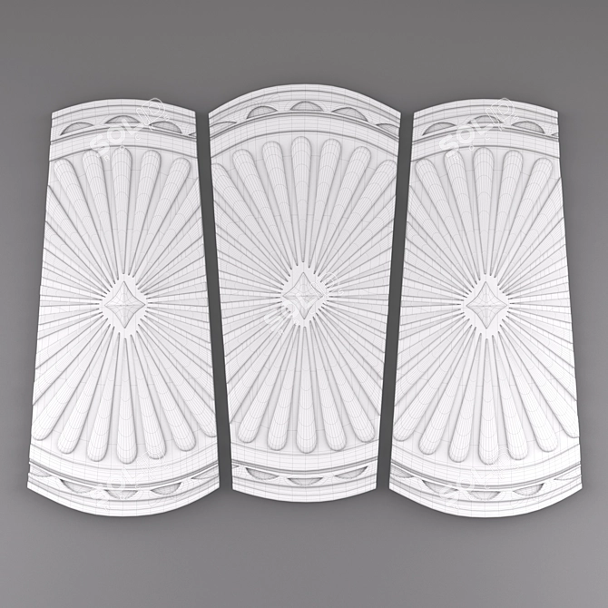 Triptych Wall Décor Panel 3D model image 3