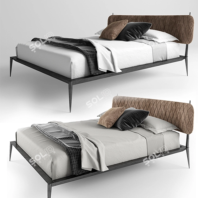 Stylish and Comfortable Bed 3D model image 1