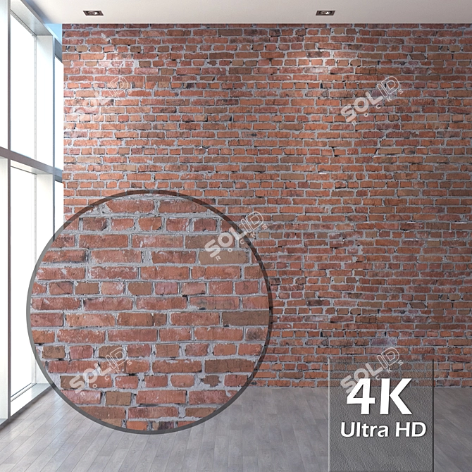 Vintage Brick Texture 04 3D model image 1