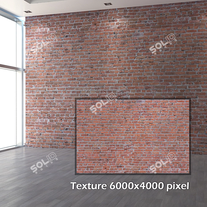 Vintage Brick Texture 04 3D model image 2