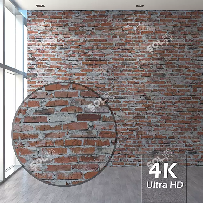 Seamless 4K Brick Wall Texture 3D model image 1