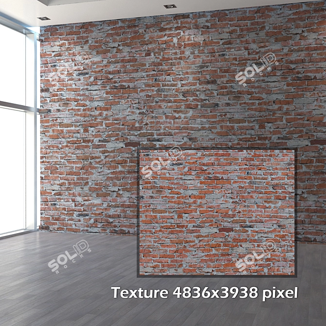 Seamless 4K Brick Wall Texture 3D model image 2
