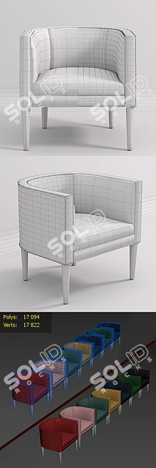 Modern Colorful Lounge Chair Set 3D model image 3