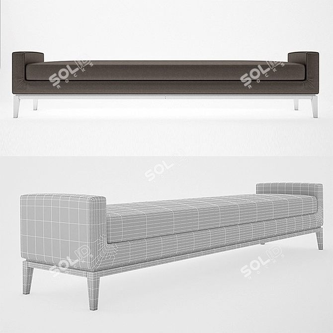 Italian Fabric Bench: 2011 Design 3D model image 2
