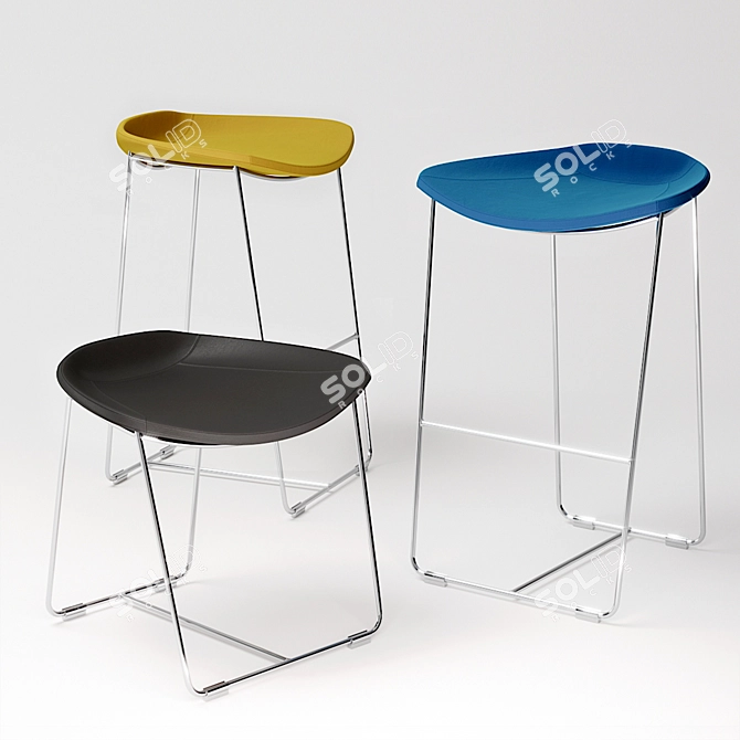 Streamlined and Portable Current Stool 3D model image 1