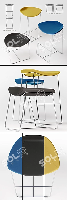 Streamlined and Portable Current Stool 3D model image 2