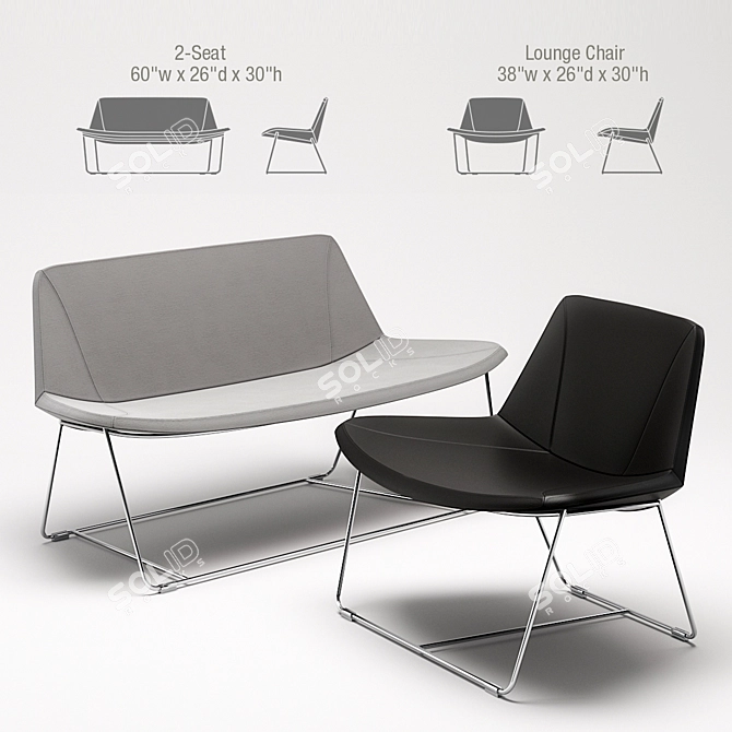 Versatile Current Lounge Seating 3D model image 1