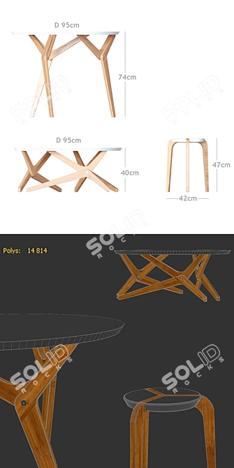 Transforming Table: Boulon Blanc 3D model image 3