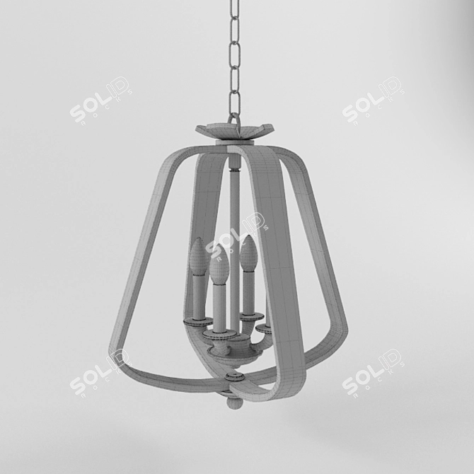 Rustic Industrial Road House Chandelier 3D model image 2