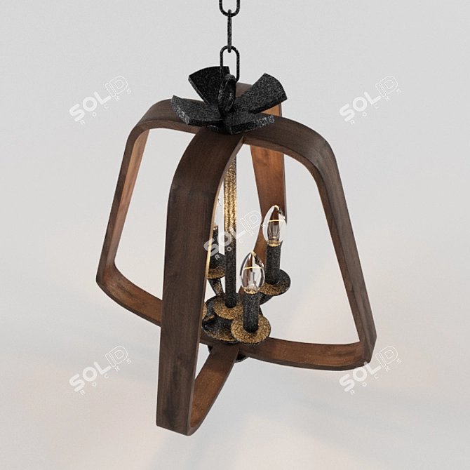 Rustic Industrial Road House Chandelier 3D model image 3