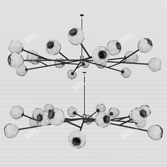 Crystal Globe Round Chandelier 3D model image 2