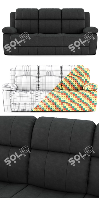 Premium Recliner Sofa: Robert 3D model image 3