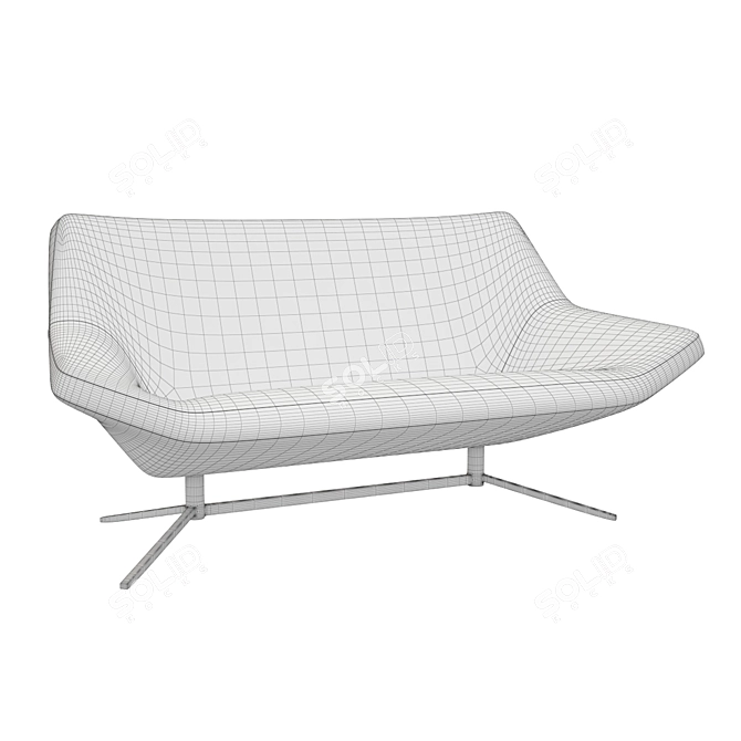 Sleek Aerodynamic Modern Sofa 3D model image 3