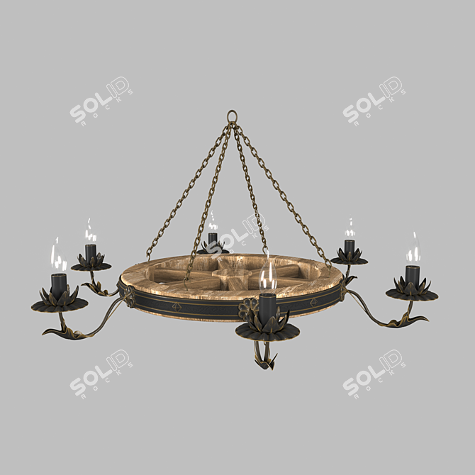 OM Chandelier Wheel 50cm 3D model image 1