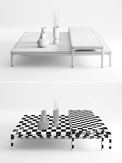 MDF Italia Yale Designer Low Coffee Table 3D model image 3