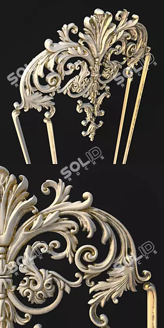 Elegant Stucco Molding Design 3D model image 2