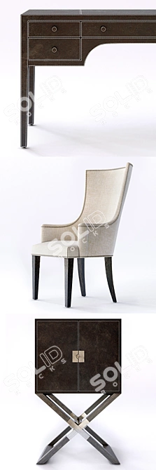 Clarendon Leather Desk Set 3D model image 2