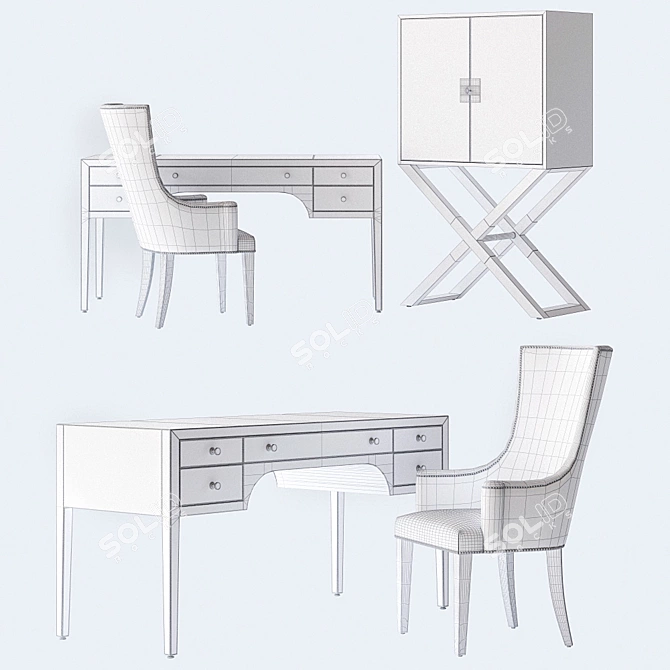 Clarendon Leather Desk Set 3D model image 3