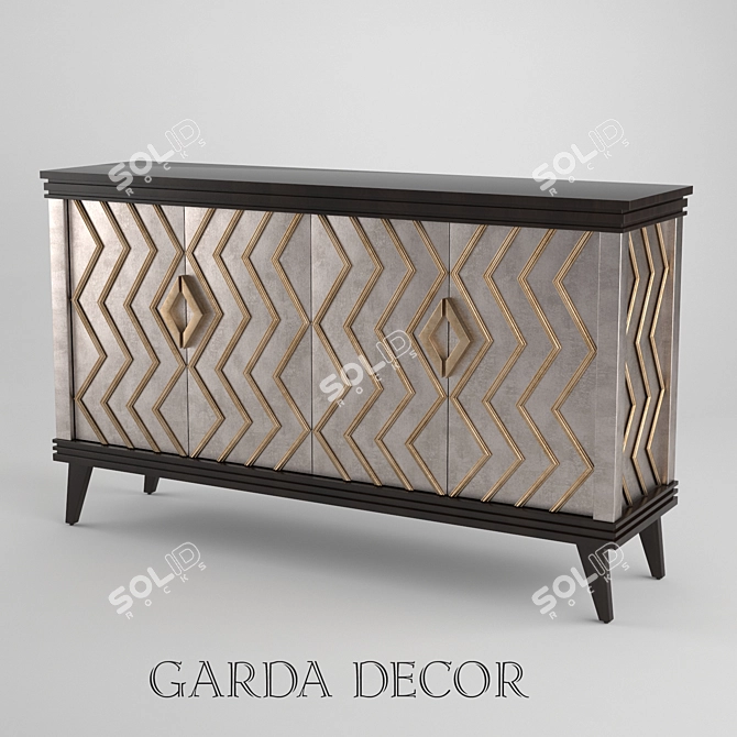 Garda Decor Stone-Top Chest 3D model image 1