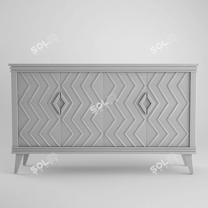 Garda Decor Stone-Top Chest 3D model image 2