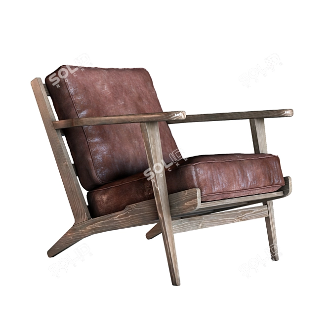 Raylan Leather Armchair: Stylish & Comfortable 3D model image 1