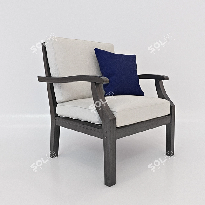 Hampstead Black Occasional Armchair 3D model image 1