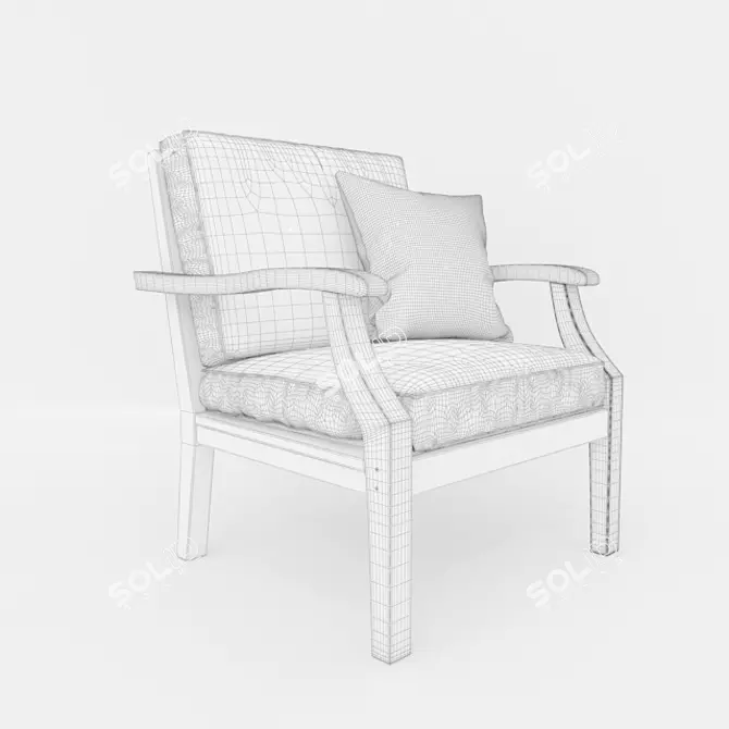 Hampstead Black Occasional Armchair 3D model image 2