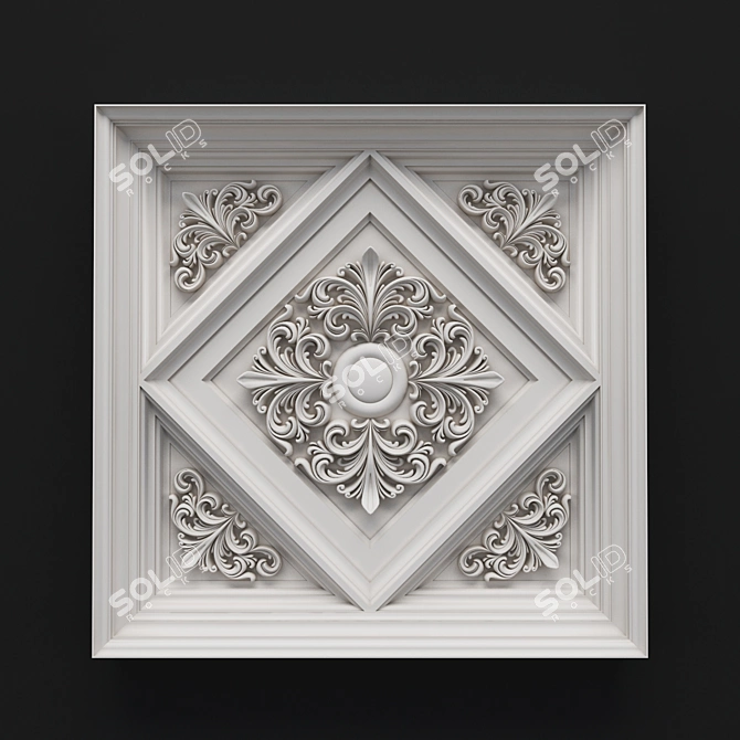 Elegant Stucco Caisson 3D model image 1