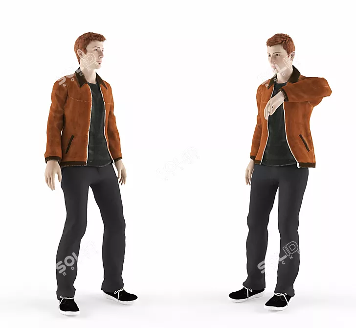 Stylish Jacket for Young Men 3D model image 1