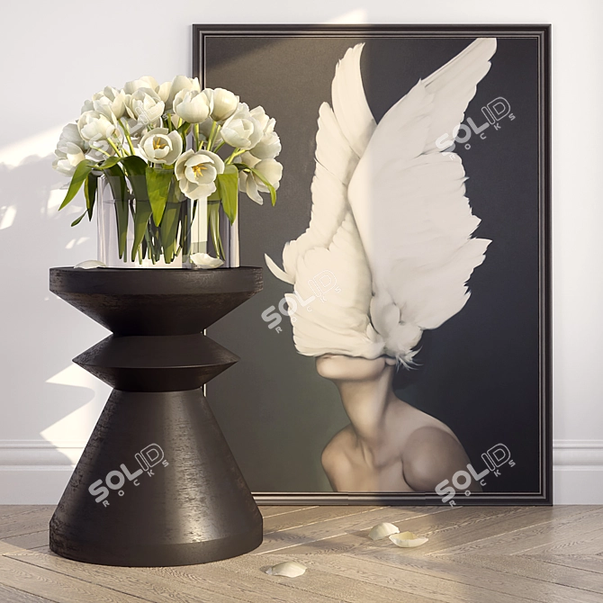 Tulip-themed Decorative Set: Perfect for Stylish Décor 3D model image 1