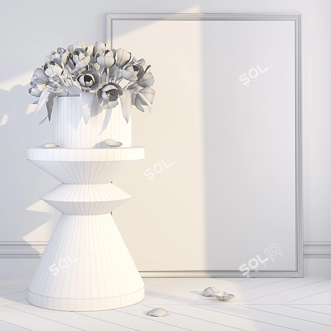 Tulip-themed Decorative Set: Perfect for Stylish Décor 3D model image 2