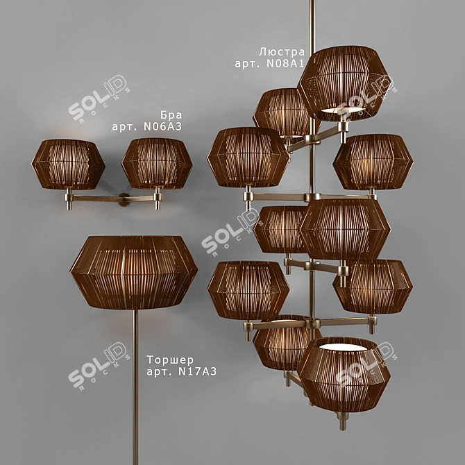 PatriziaGarganti Chandelier, Floor Lamp, and Sconce 3D model image 1