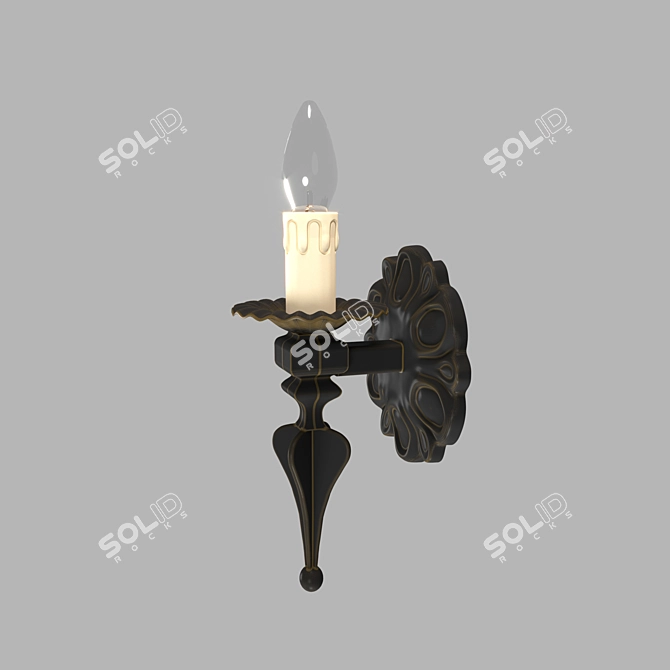 Title: Country Chic Candle Chandelier 3D model image 1