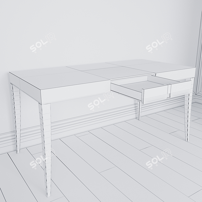  Sleek Writing Desk: W155xD75xH78 3D model image 3