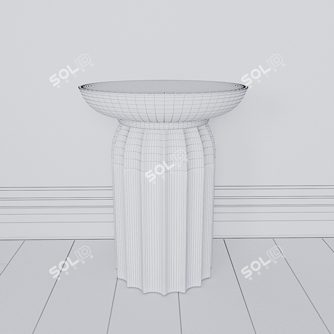 Modern Wood Stool | 44x44x56cm 3D model image 2