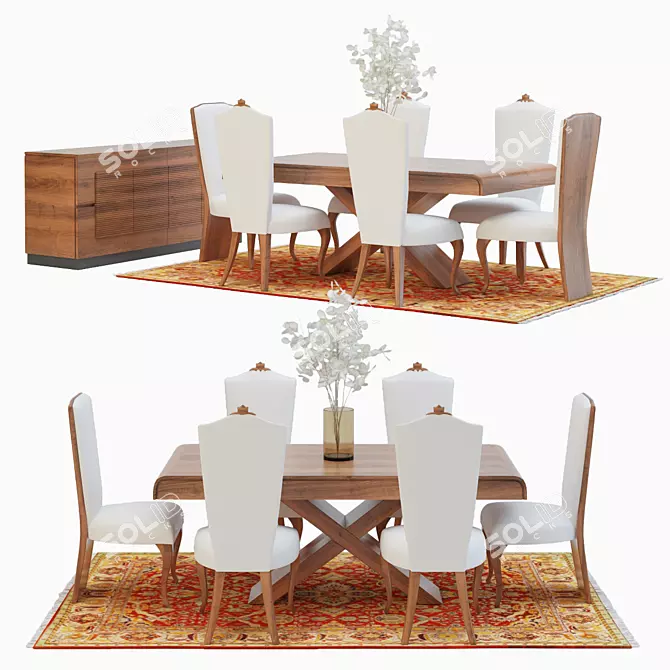 Elegant Christopher Guy Dining Set 3D model image 1