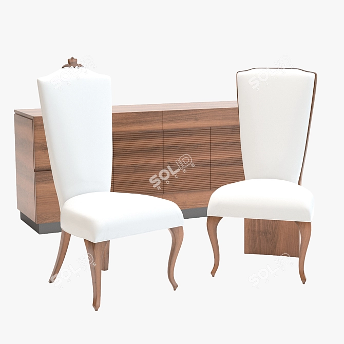 Elegant Christopher Guy Dining Set 3D model image 2